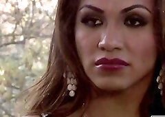 Busty latina Tgirl ass fucked her ex bf