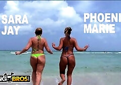 PAWG Pornstars Sara Jay and Phoenix Marie Get Their Big Asses Hammered