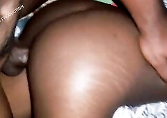 THE BLACK EBONY SKINNY ANGEL GOT TRICKLING JUICY CUNT DURING THE TIME THAT BANG FROM BEHIND