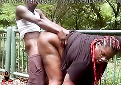 Gothic Black big beautiful woman Bangs Random BBC On A Trailway