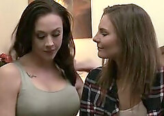 Big tits brunette lesbian scissoring with bffs girlfriend