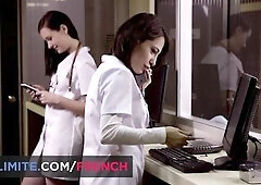 Hawt lesbo sex with a nurse in front of a voyeur