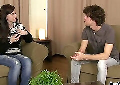 Hetero jerk rides gay cock