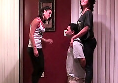 Naughty Brunette Amateur in Threesome