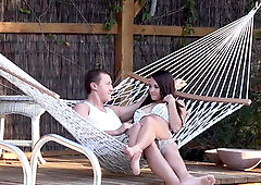 Nice titted babe gets fucked in the ass