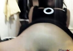Hey buddy, poke it all in but don't cum! Unfaithful wife loves it up the booty and keeps thrusting until that babe has an climax.