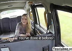 Melody fucked in missionary position by her pervy taxi driver