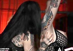 BURNING ANGEL - Hottest Goth Orgy With Two Babes, A Gorgeous Trans And A Big Cock - Joanna Angel