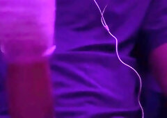 Dual Distress concluding with ball sack dribbling down my BIG BLACK COCK