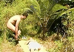Amateur gay sex in the forest jungle