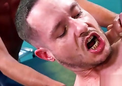 Stud fistfucked and hardcore banged by two hunks fists