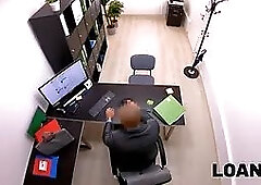 Loan4k. dark-haired hoe agrees for a sex with credit shark to buy a car