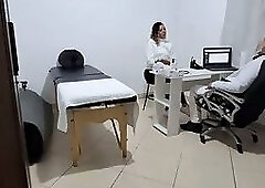 Patient gets fingered by proctologist during anal exam.