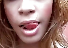 Slutty shemale wanks her cock and fingers her ass outdoor