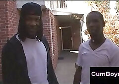 Black guy goes wild in interracial gay orgy