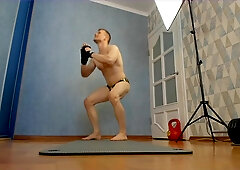 Thrust-ups from the floor. Cowers. Glamour lingerie