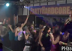 Group sex wild patty at night club dongs and pusses each where
