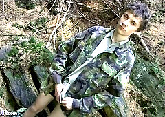 Patrick Stouffer is a hairy camo hottie who cums