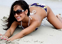 Flexible skinny brunette Amia Miley screwed in the missionary pose