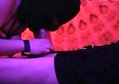 She strokes his cock and then gets pounded by him