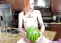 So I got this custom order to bang a watermelon they told. Fully bare with bawdy feet! OKAY! This had me very intrigued, I've not ever drilled a 