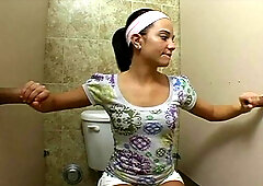 An awesome gloryhole masturbation session with a brunette Brandi Belle