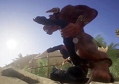 Minotaur Finishes Off BIG Stream Inwards Otter Masculine (Queer Mating) - Mischievous Life Wooly