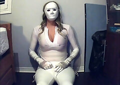 Hooded Gal in White Pt1! A mysterious hooded lady with hefty bosoms senses herself!