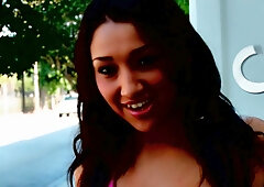 Cute lesbo teens enjoy oral sex before dildo drilling