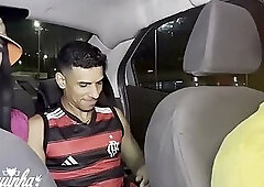 Orgy inside the car: the ride-share driver got lucky.