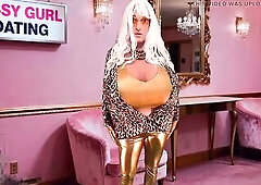 Juggsy is a large bazookas female masking sissy. Juggsy talks obscene in this clip. This babe too models her enormous 16kg silicone gel filled breasts