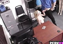 Teen Shoplifter Gets Caught With Goods In Her Pants And Bangs The Guard On Film