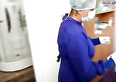 Golden-Haired beauty gets vitamine injection, then the doctor examine her titties and listen her heart-beat previous to unfathomable vaginal inspectio