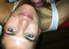 Amateur MILF Swallows Cum and Gets a Facial