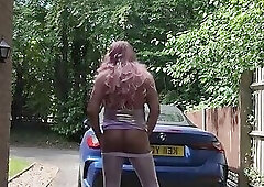 Sexy Crossdresser kellycd2022 in my lilac seamless pantyhose and heels