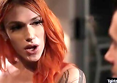 Transexual Aspen Brooks talked business with Dante and fucked him