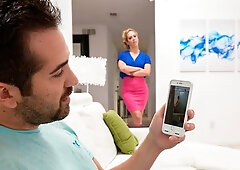 Blue-eyed blonde MILF Cherie Deville likes his long boner