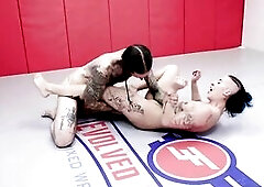 HOLY SCREW! That's all we get to say. How does Ruckus get all his opponents to come at him so hard and with so much intensity? The Ladies just lo
