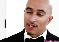 Transsexuals Gracie Jane wedding day is day for anal and this babe cheated on her future spouse with her superlatively good ally King Noire Large wang