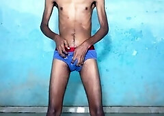 Rajesh Playboy 993 gets off with a big cock and fills a jar while spanking himself