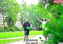 BumsBesuch - Jolee Love Large Breasts German Pornstar Bangs Fan for the 1st Time - LETSDOEIT