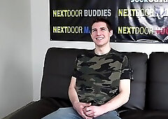 Auditioning jock solo stroking his pecker