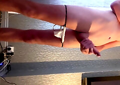 Youngster faps huge dinky and plays with fake penis