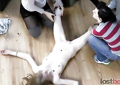 If she doesn't have any tokens to lose, she has to take off all her clothes and be tickled by the group. At least, that was the plan. Sometimes, 