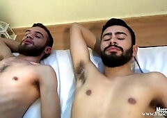 Two big dicks for a slender gay dude enjoying solo pleasure