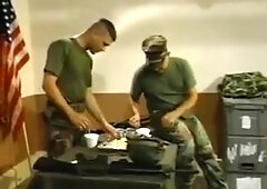 Army guys try threesome