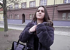 Public Agent Celeb lookalike Sereyna Gomez fucked on stairs