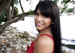 Awesome raven-haired angel Julz Gotti rides a big boner