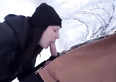 Nearly Caught Screwing Outside Then Warming Him Up with My Leaking Vagina