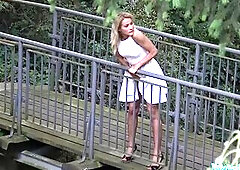 Public Agent Cherry Kiss given an Anal creampie in Public